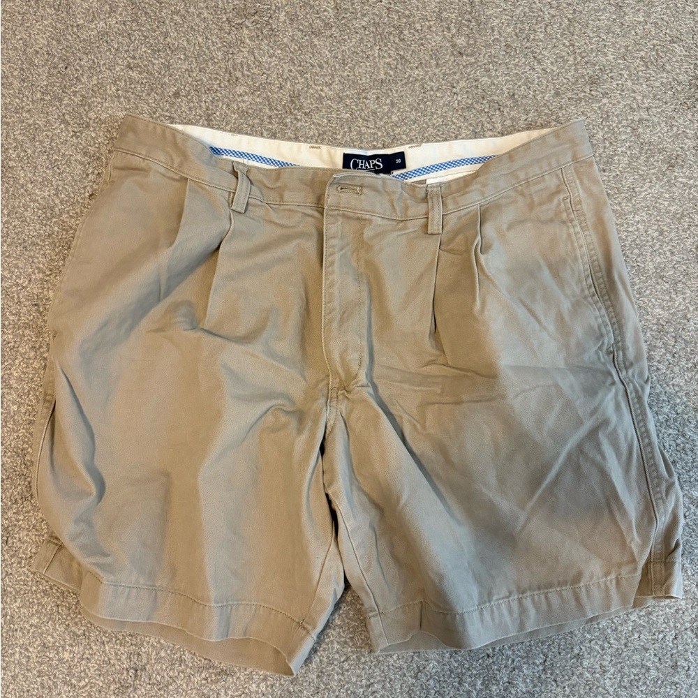 Chaps Tan Flat Front Shorts Classic Style